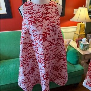 Cynthia Rowley Red and White Floral Midi Dress